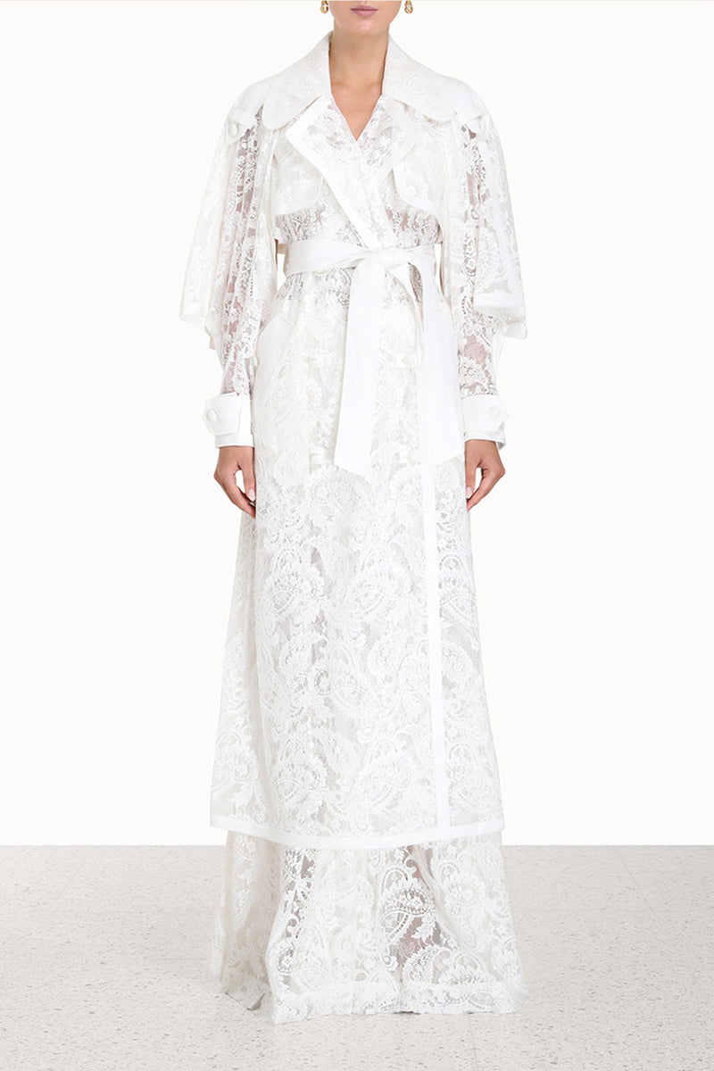 Wonderland Lace Trench Coat