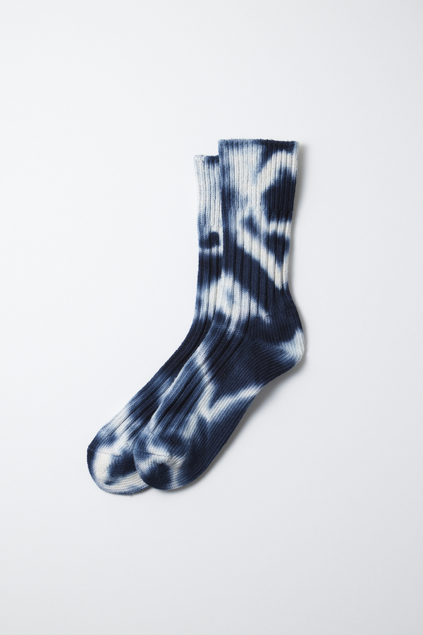 Chunky Ribbed Crew Socks Tie Dye