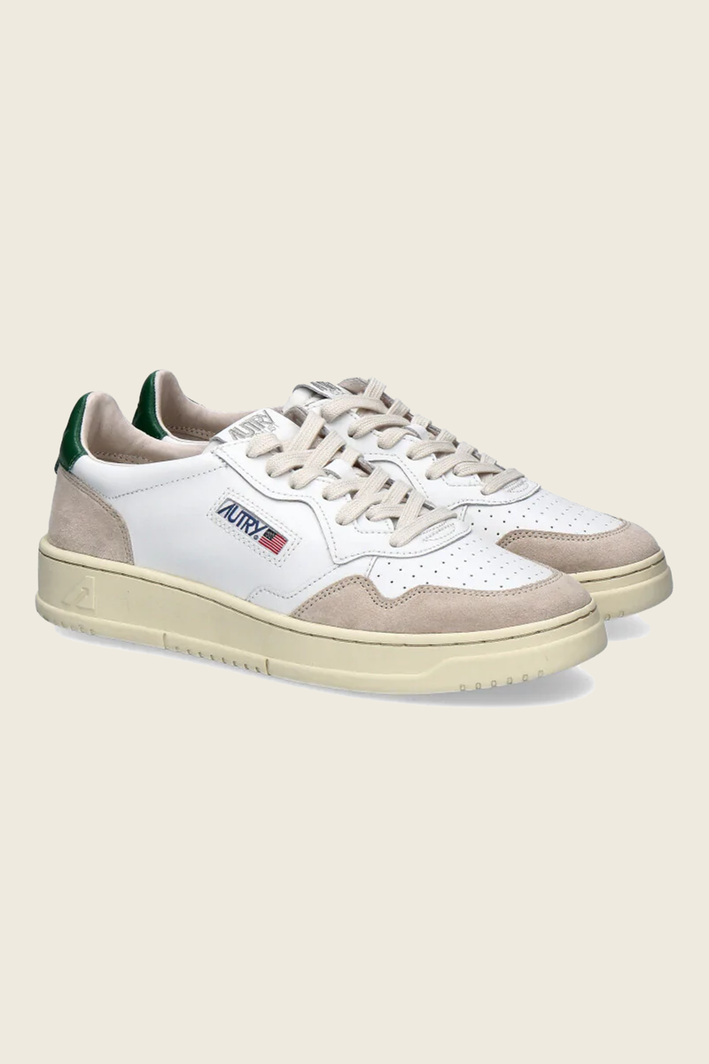 Autry Medalist Low Man In White/Amazon Green