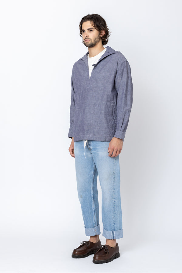 Hooded Chambray Pullover Jacket