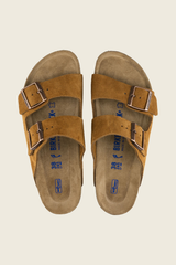 Arizona Suede Leather Sandals in Mink