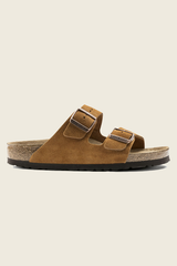 Arizona Suede Leather Sandals in Mink