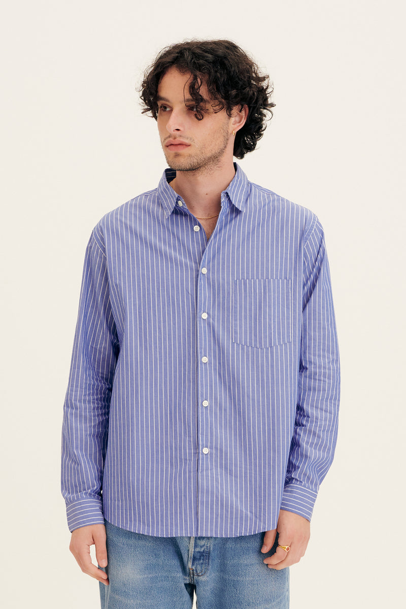 Cotton LS Striped Shirt