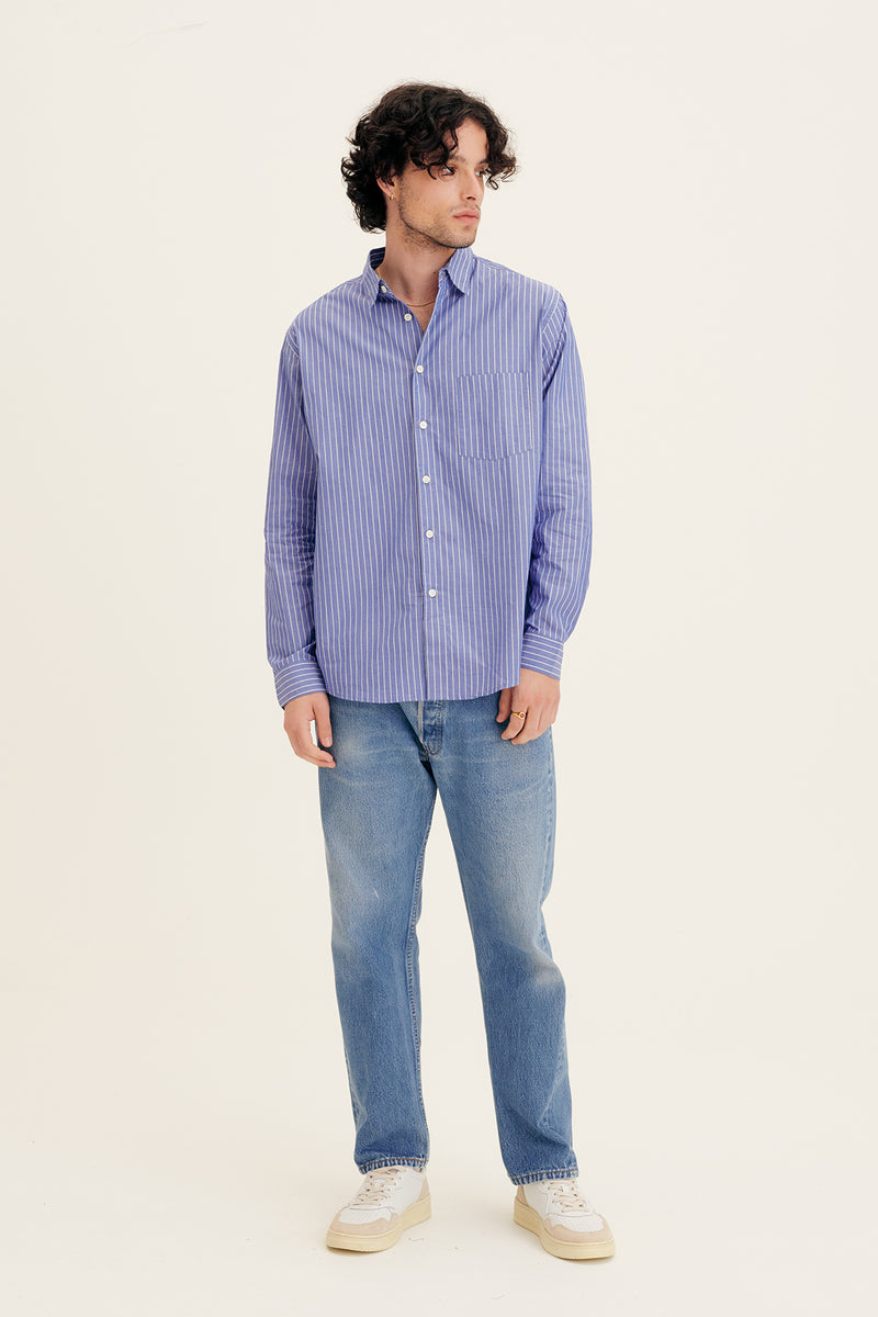 Cotton LS Striped Shirt