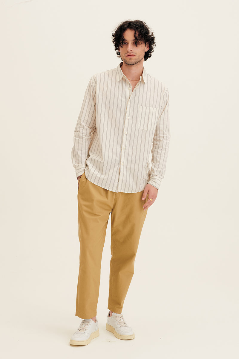 Cotton LS Striped Shirt