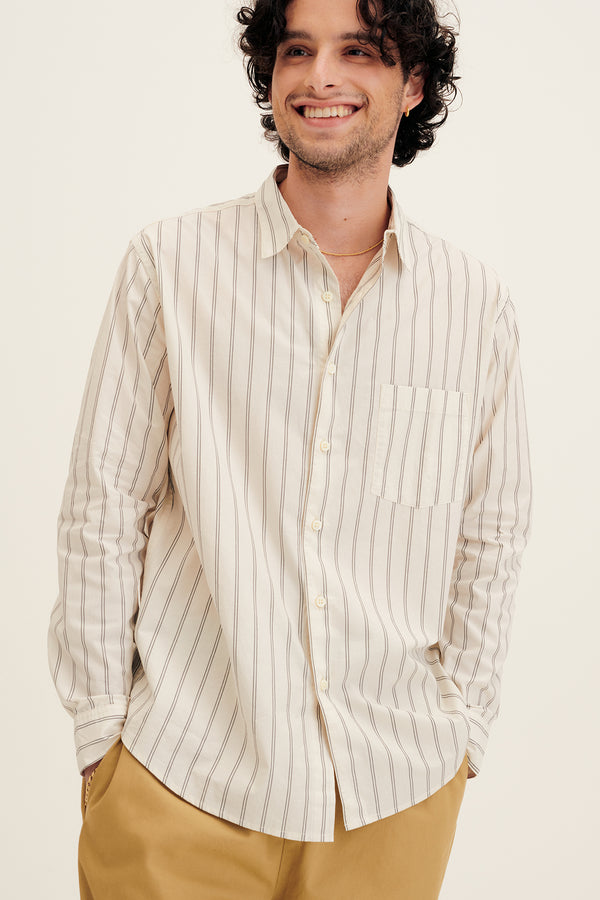 Cotton LS Striped Shirt