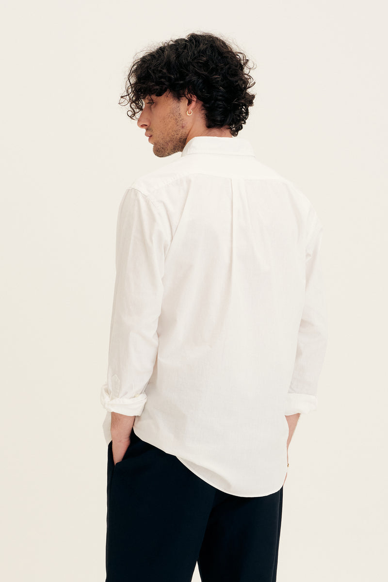Orslow Chambray Button Down Shirt White