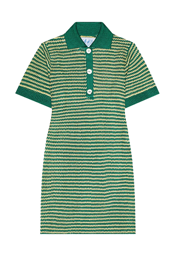 Mini Tuck Rib Polo Dress