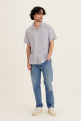 Cotton Striped Shirt in Blue