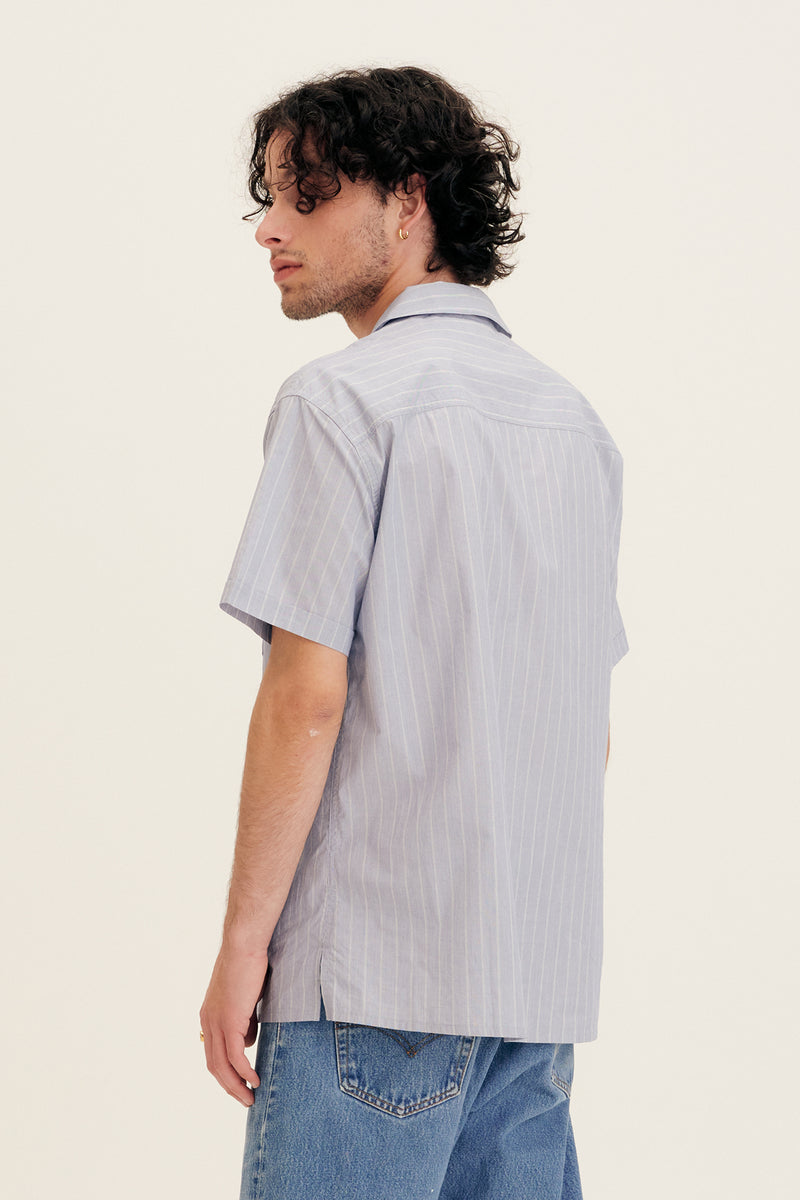 Cotton Striped Shirt in Blue