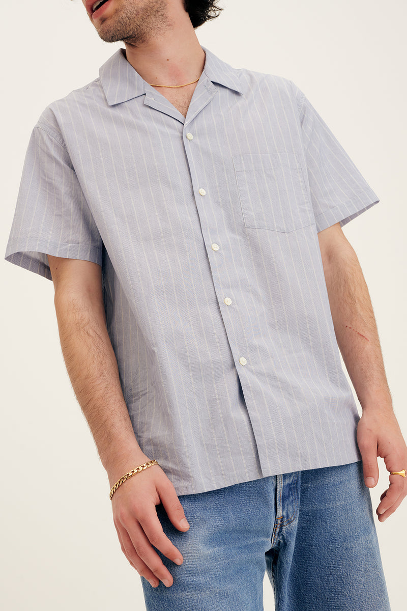 Cotton Striped Shirt in Blue