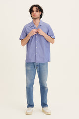 Cotton Striped Shirt in Navy