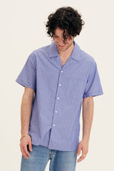 Cotton Striped Shirt in Navy