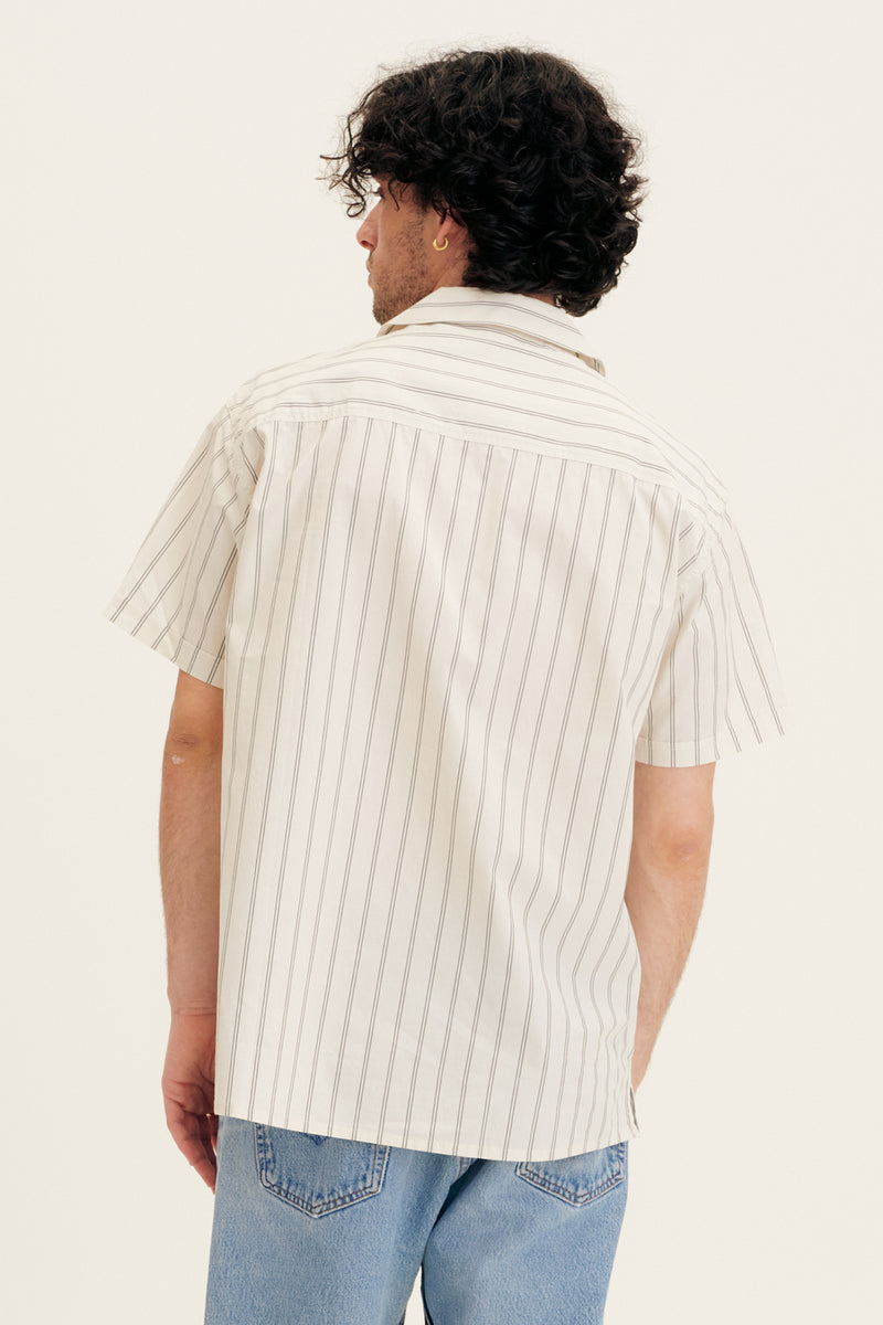 Cotton Striped Shirt in White