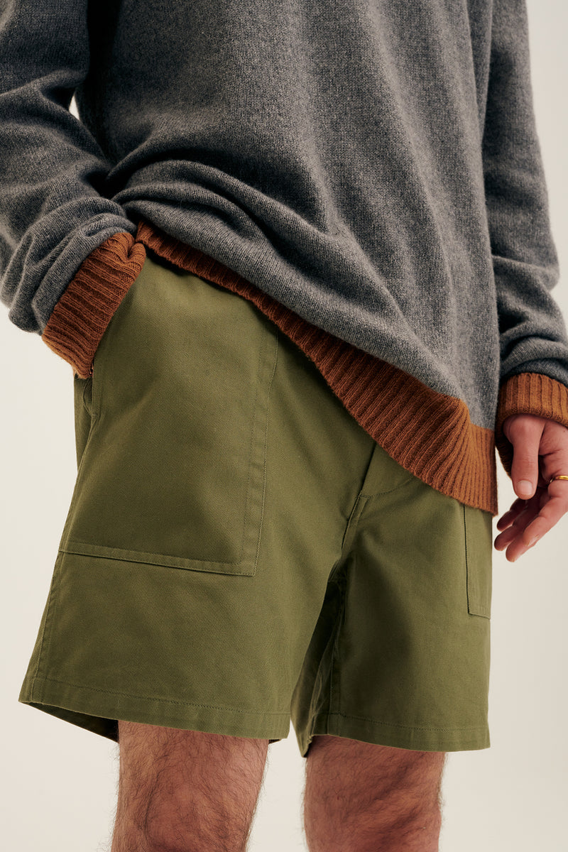 RHLA 100 Cotton Woven Easy Shorts Olive