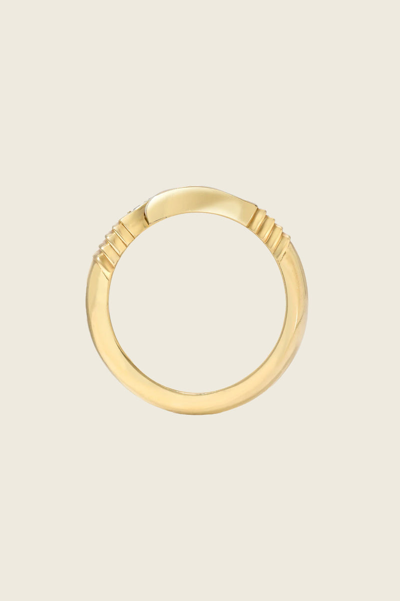 Retrouvai Blue Sapphire Baguette Wrap Ring