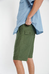 green army fatigue shorts.