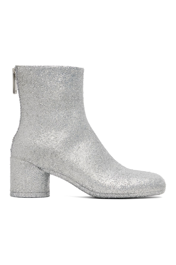 Silver Glitter Boot