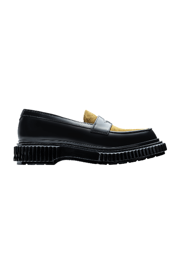 Polished Leather and Suede Loafer w Injected TPU Rubber Sole