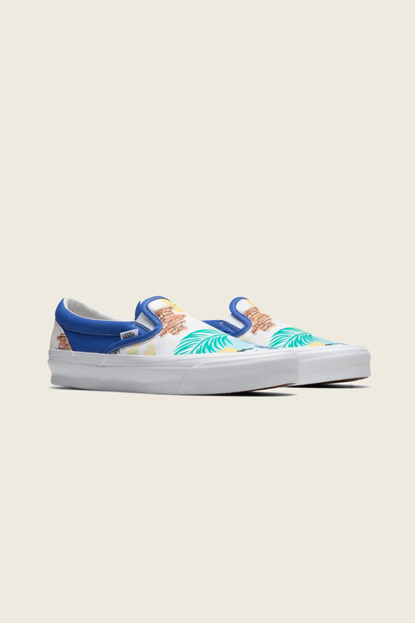 Vault by Vans OG Classic Slip-On LX Spring Brick Sneakers Dazzling Blue