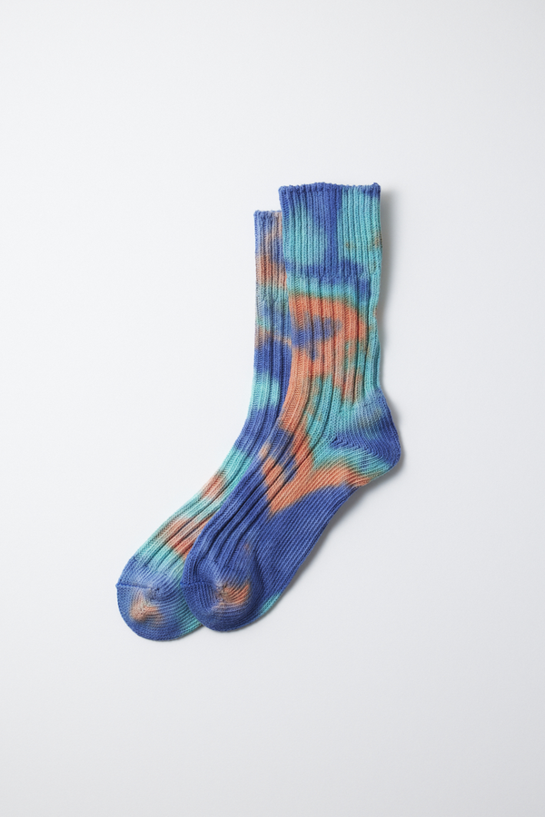 Chunky Ribbed Crew Socks Tie Dye