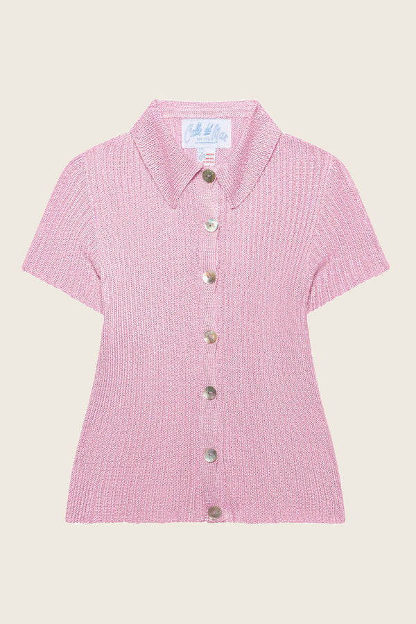 Ribbed Short Sleeve Cardigan
