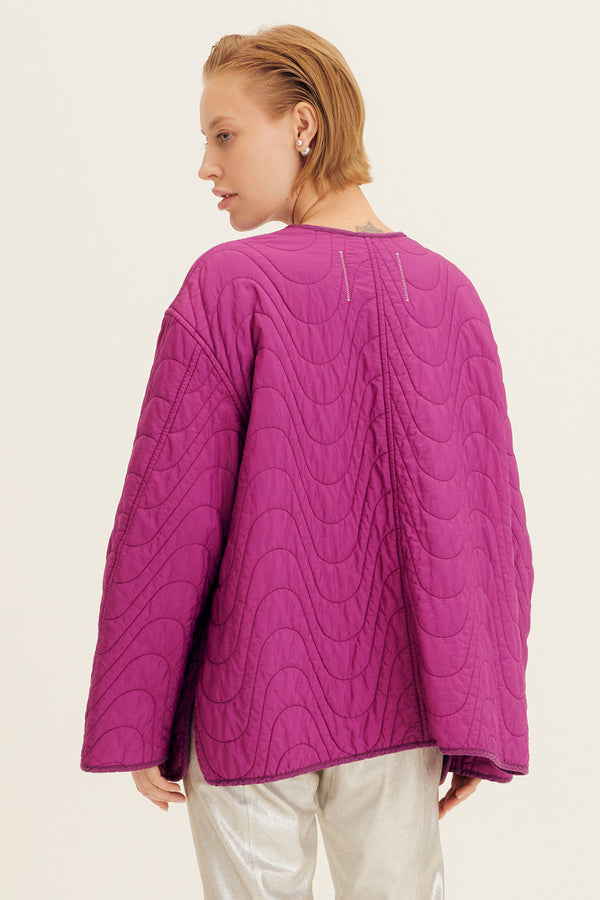 Viscose Matelassé Reversible Bomber Jacket