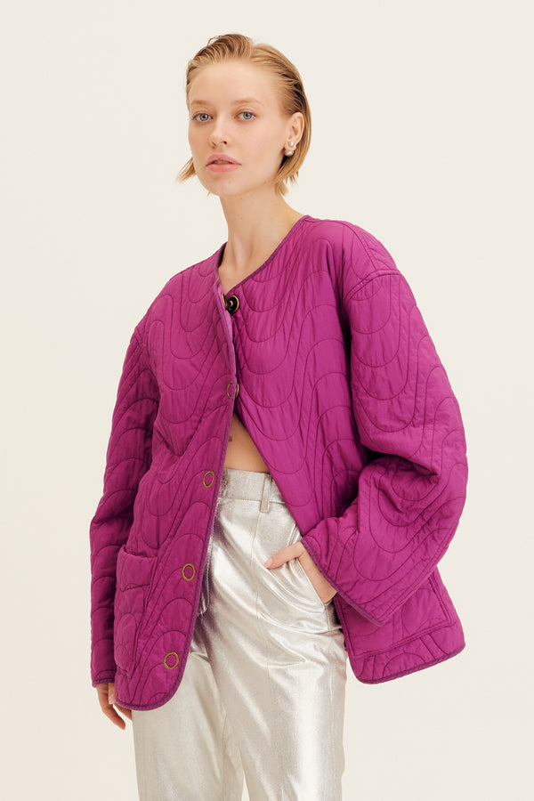 Viscose Matelassé Reversible Bomber Jacket
