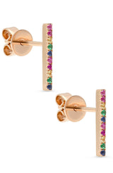 SHAIN LEYTON EARRINGS ROSE GOLD / O/SZ 14K Gold Large Rainbow Stick Studs Image