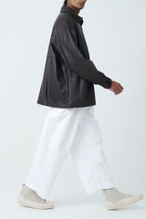 Naut Leather Jacket in Dark Coffee