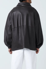 Naut Leather Jacket in Dark Coffee
