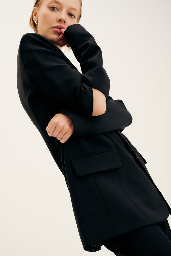 Tropical Wool Cutout Sleeve Marlon Blazer