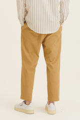 100 Cotton Long Woven Drawstring Pants Khaki