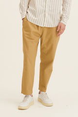 100 Cotton Long Woven Drawstring Pants Khaki