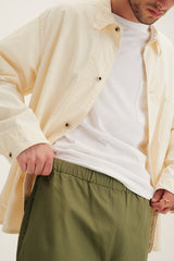100 Cotton Long Woven Drawstring Pants Olive