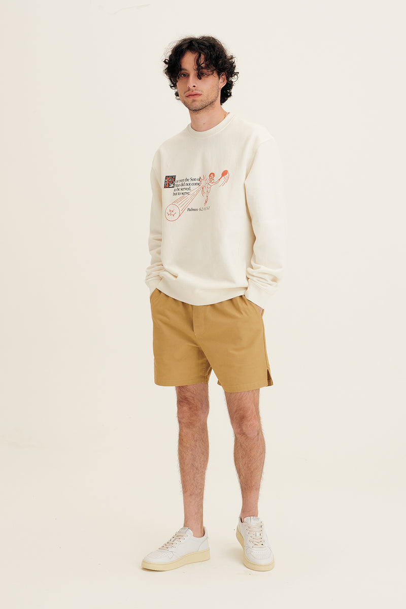 RHLA 100 Cotton Woven Drawstring Easy Shorts Khaki