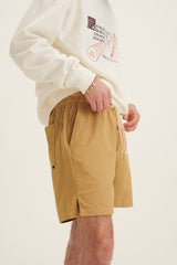 RHLA 100 Cotton Woven Drawstring Easy Shorts Khaki